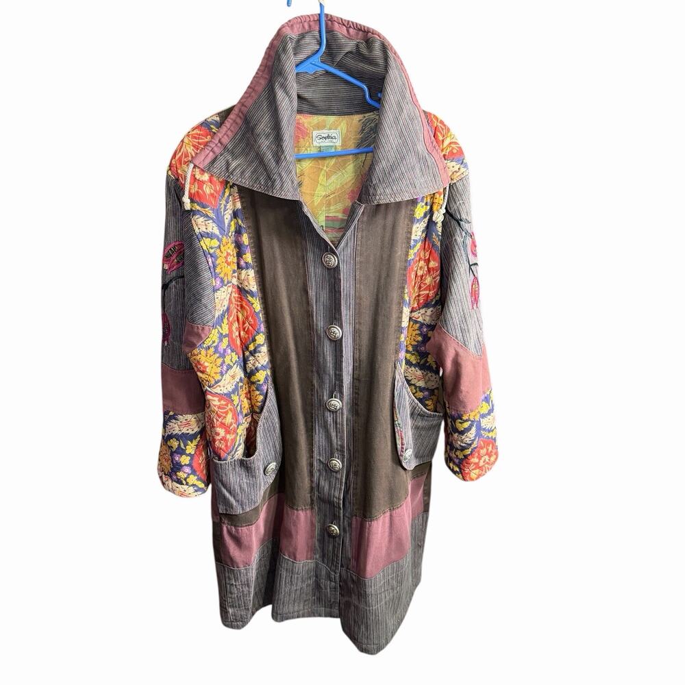 ONE OF A KIND VINTAGE SOPHIA NEW YORK QUILTED TRENCH COAT Maximalism Bohemian